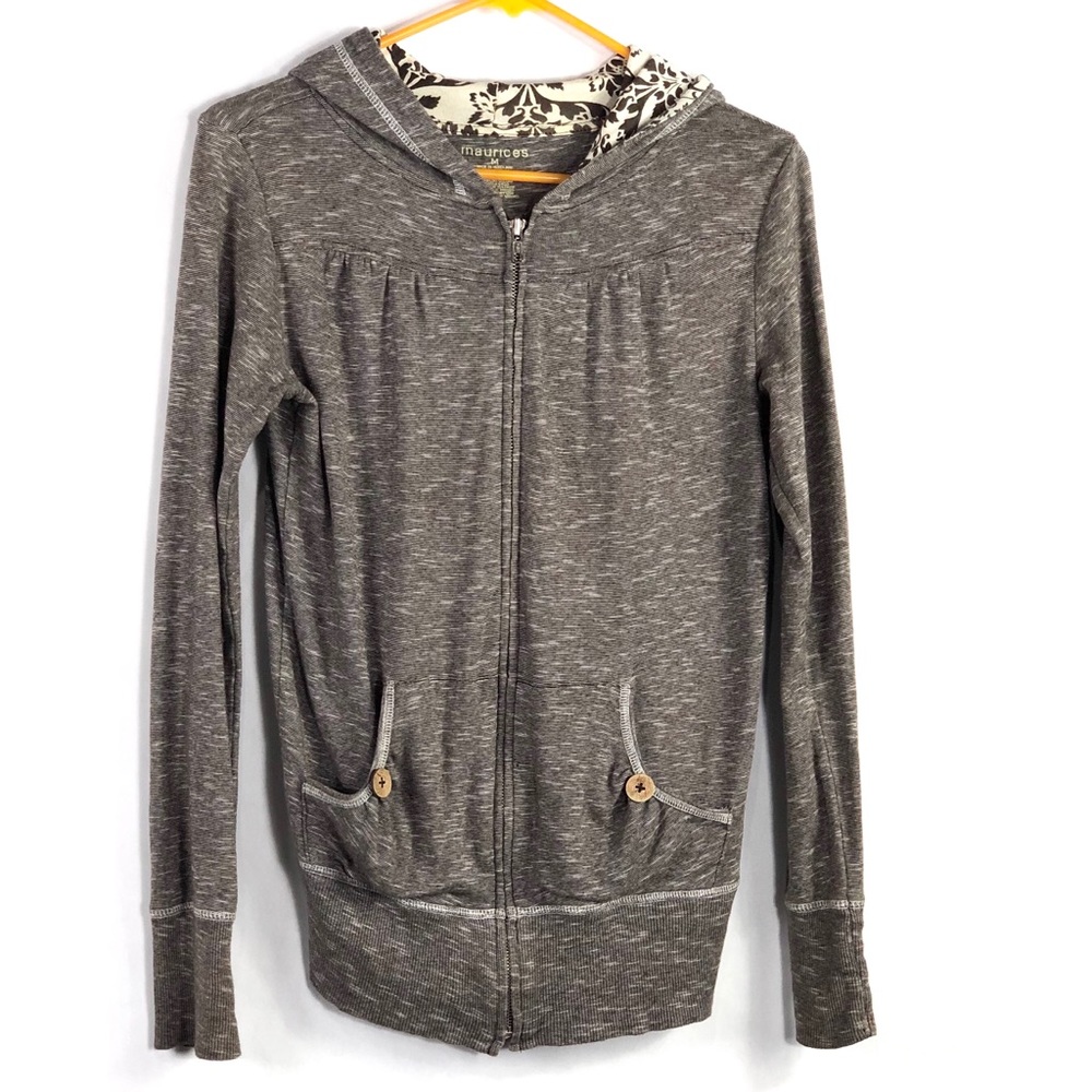 Maurices brown lightweight hooded sweatshirt zip